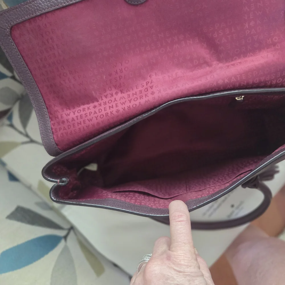Kate Spade Plum Leather Handbag - Picture 4 of 11